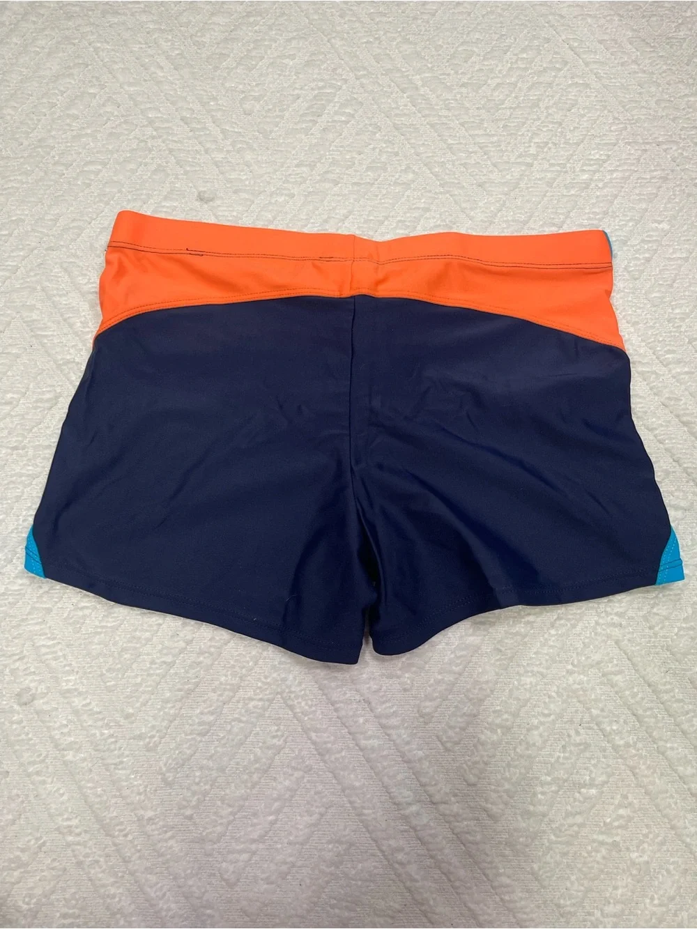 Arcweg Men's Colorblock Swim Shorts Blue and Orange Size Small